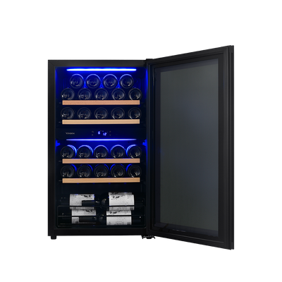 Cava de vinos para 32 botellas con motor compresor Doble Temperatura
