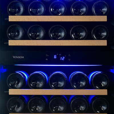 Cava de vinos para 32 botellas con motor compresor Doble Temperatura