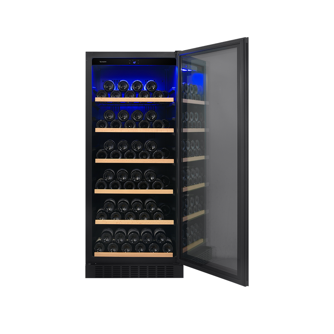 Cava de vinos para 107 botellas con motor compresor Simple Temperatura
