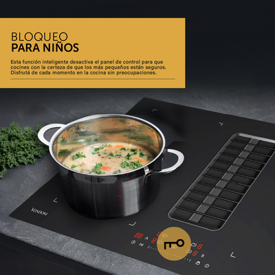 Anafe a Inducción Empotrable con Extractor Integrado 80 cm