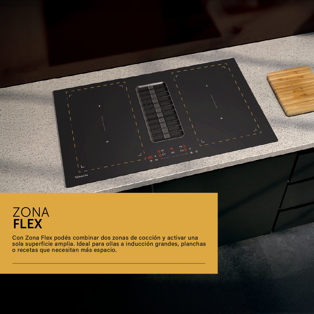 Anafe a Inducción Empotrable con Extractor Integrado 80 cm