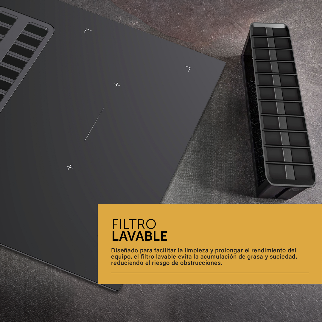 Anafe a Inducción Empotrable con Extractor Integrado 80 cm