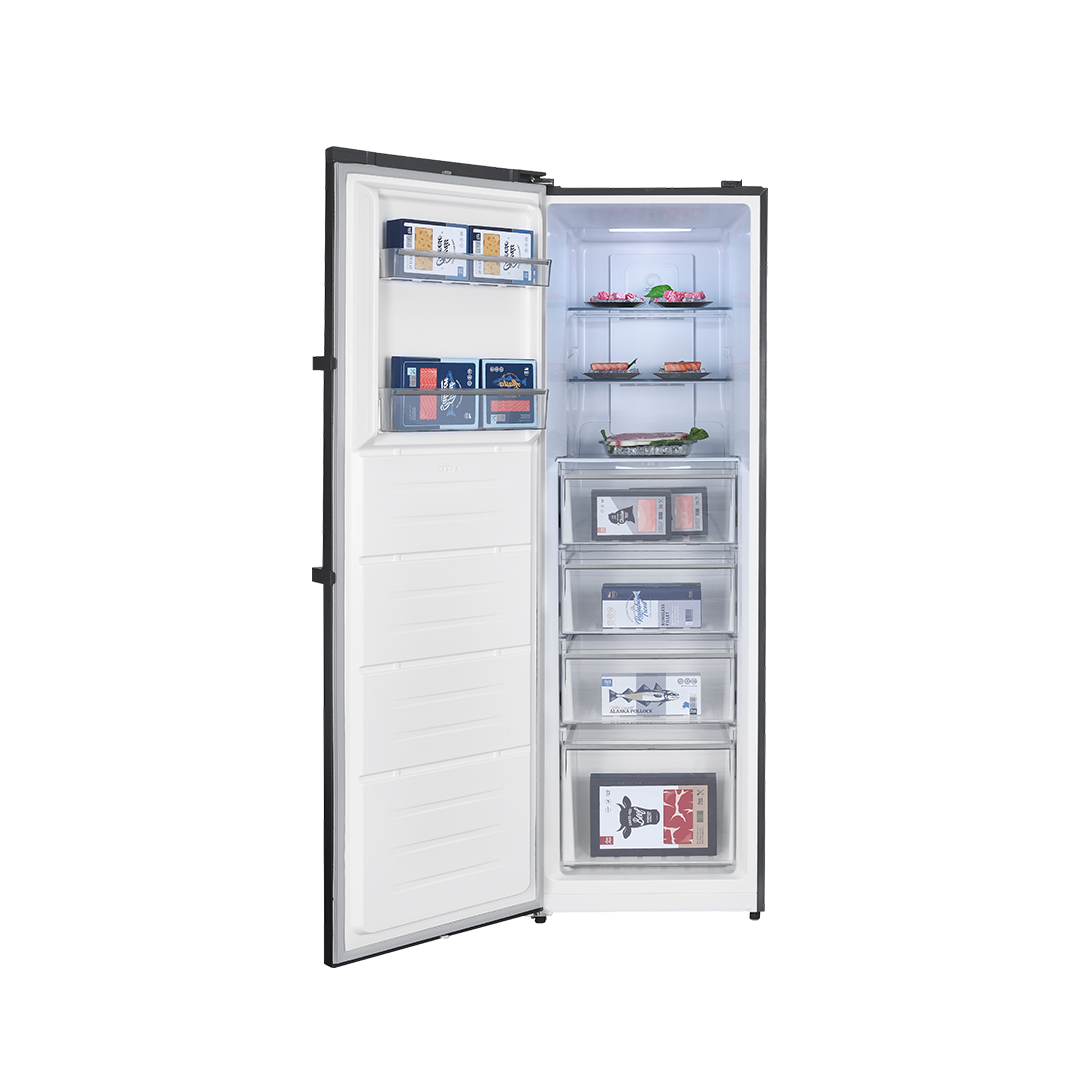 Freezer Vertical Inverter No Frost Acero Inoxidable Negro 307 L - Combinable con HEL388