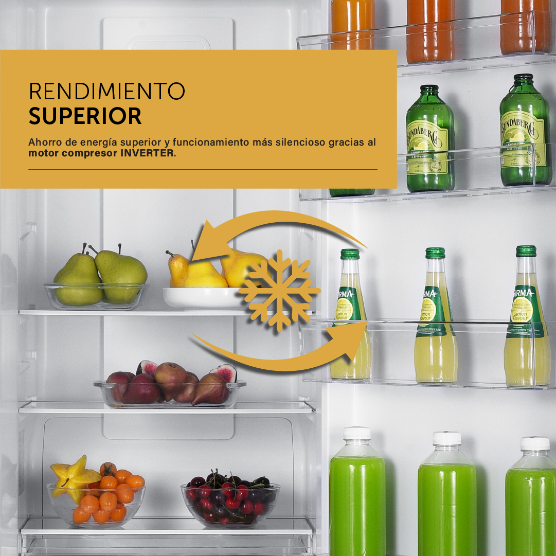 Heladera + Freezer Inverter No Frost - Acero Inoxidable Negro 695 L