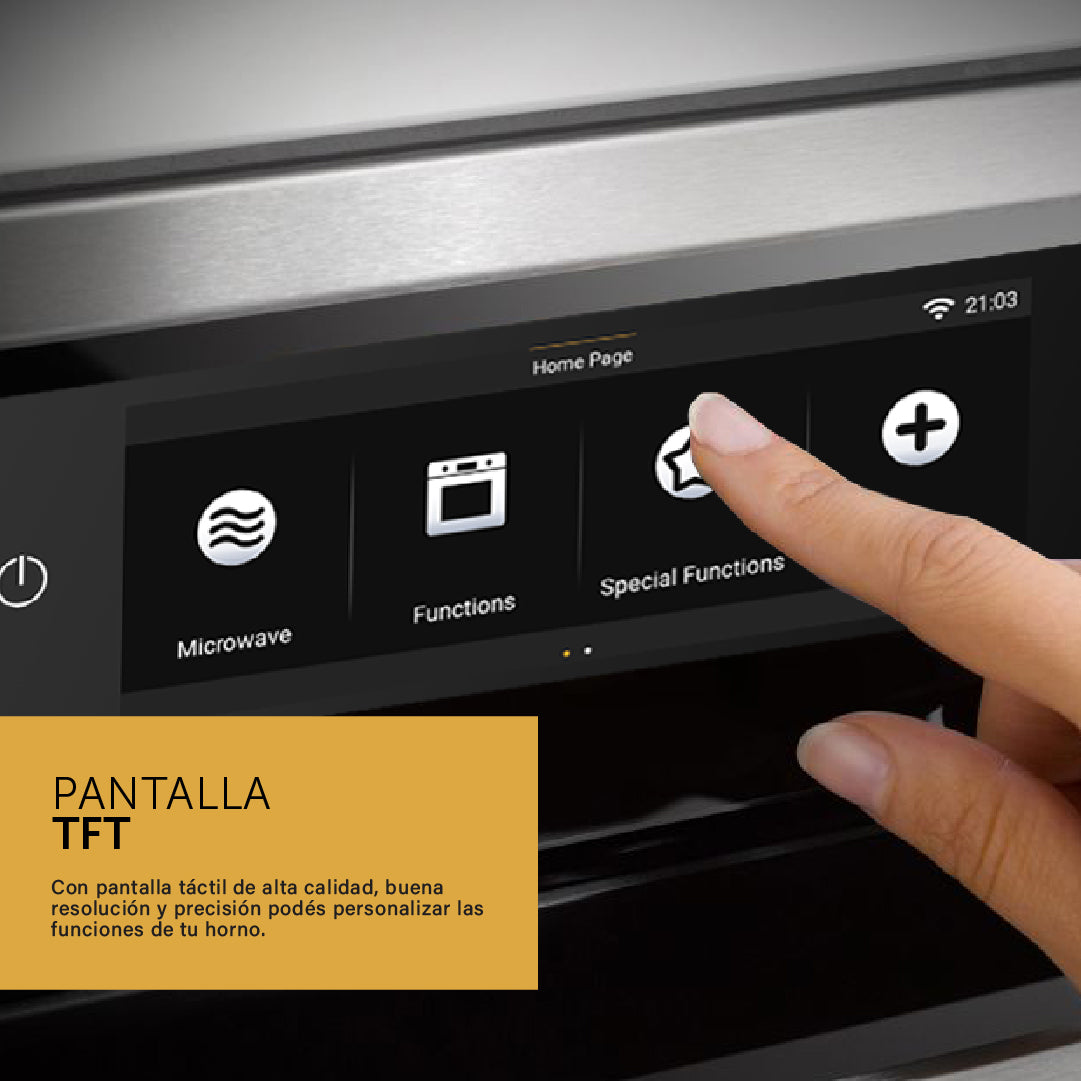 Horno Microondas Eléctrico Empotrable Con Pantalla TFT & WIFI - 60 cm Capacidad 38 L