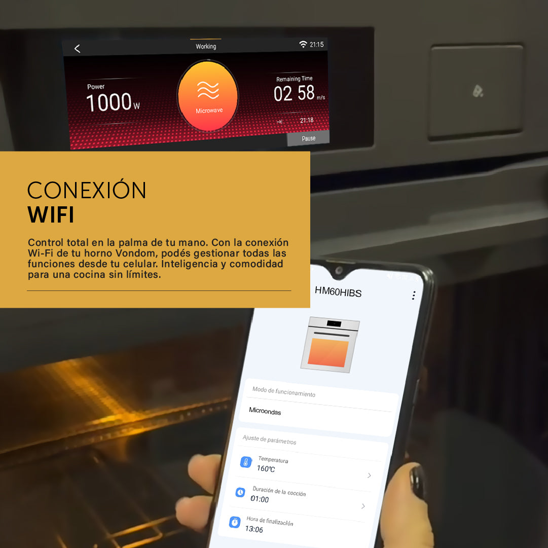 Horno Microondas Eléctrico Empotrable Con Pantalla TFT & WIFI - 60 cm Capacidad 38 L