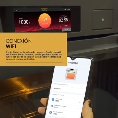 Horno Microondas Eléctrico Empotrable Con Pantalla TFT & WIFI - 60 cm Capacidad 38 L