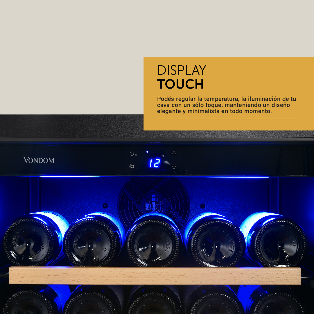 Cava de vinos para 33 botellas con motor compresor Simple Temperatura