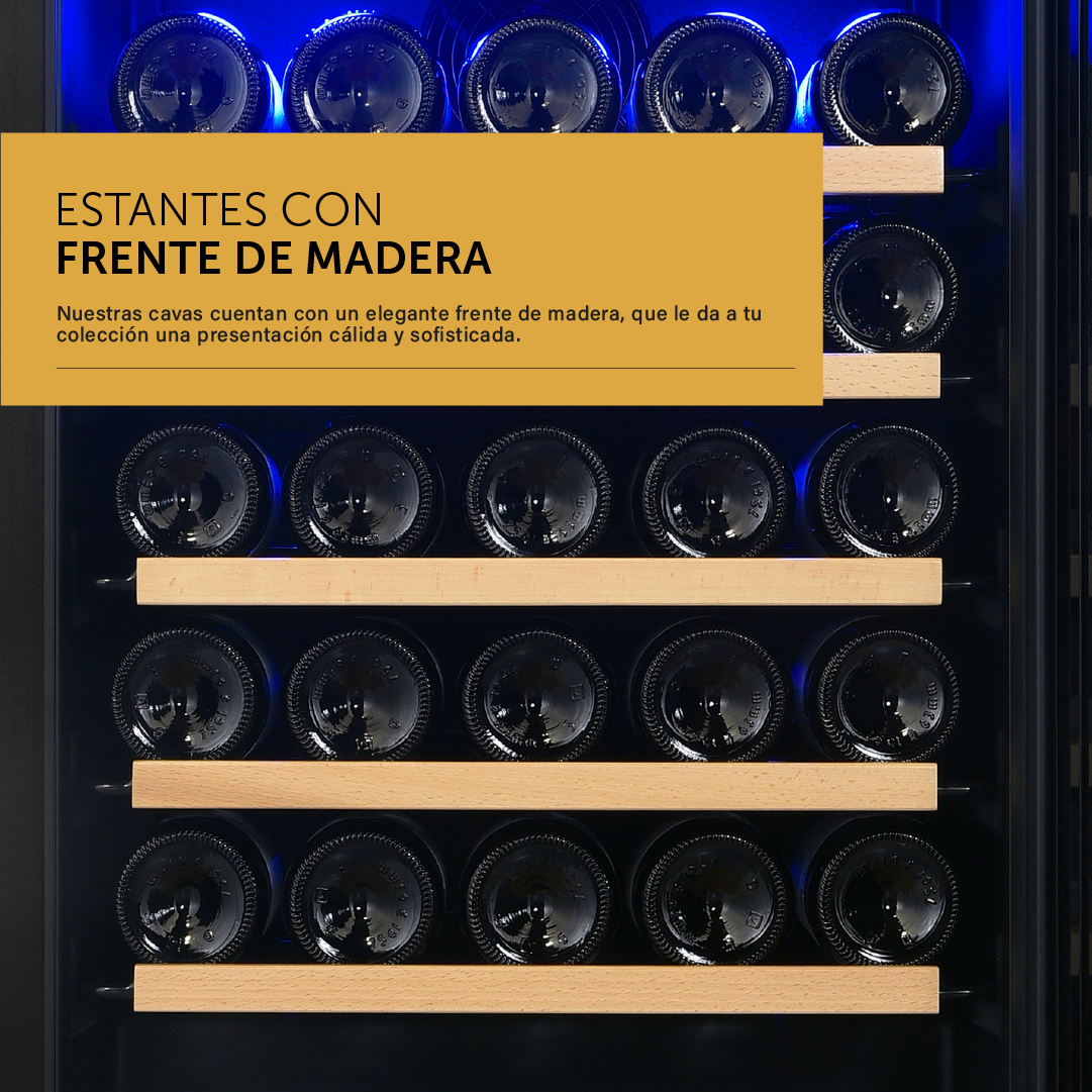 Cava de vinos para 32 botellas con motor compresor Doble Temperatura