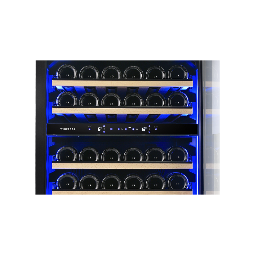 Cava de vinos PANELABLE - Built In - Doble Temperatura para 39 botellas