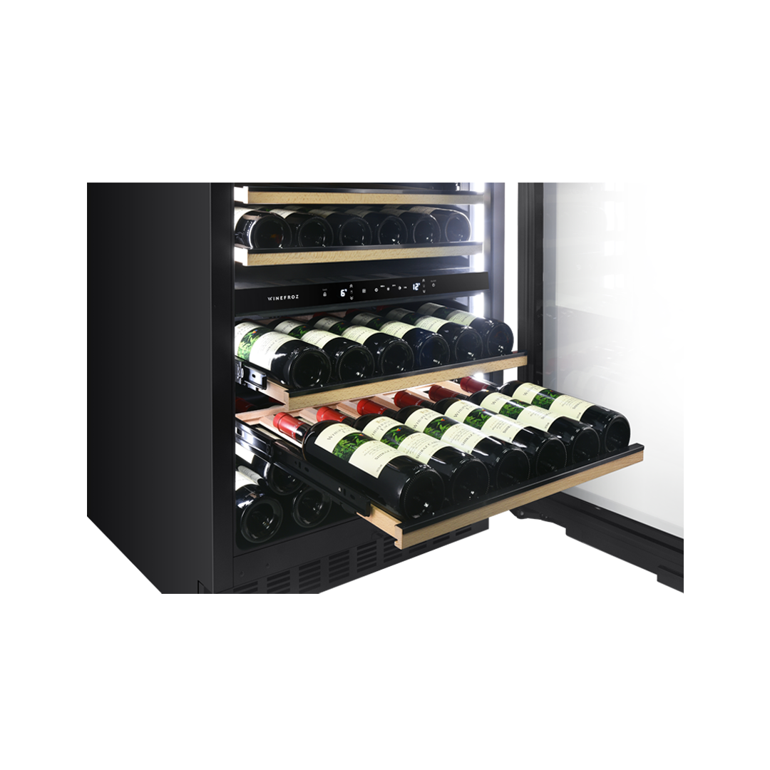 Cava de vinos PANELABLE - Built In - Doble Temperatura para 39 botellas