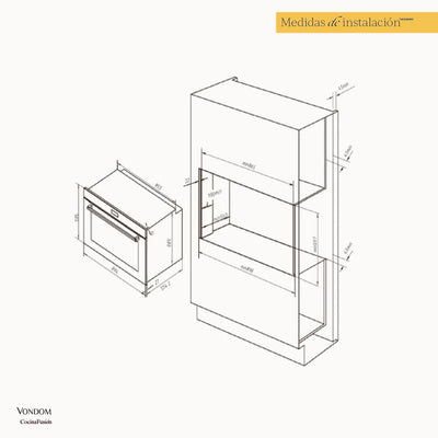 Horno Eléctrico Empotrable Con Cocción Vapor Profesional y Air Fry - 90 cm Ultra Capacidad 133L