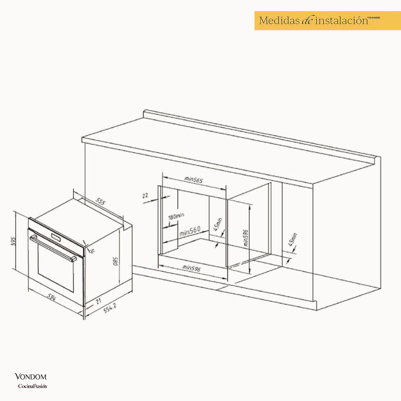 Horno Eléctrico Empotrable - 60 cm Capacidad 73L