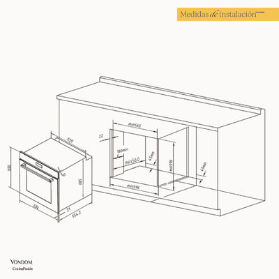 Horno Eléctrico Empotrable - 60 cm Capacidad 73L