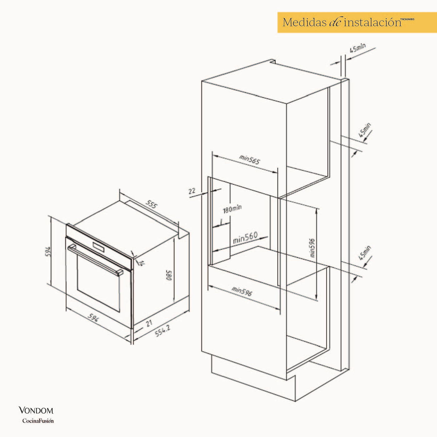 Horno Eléctrico Empotrable - 60 cm Capacidad 73L