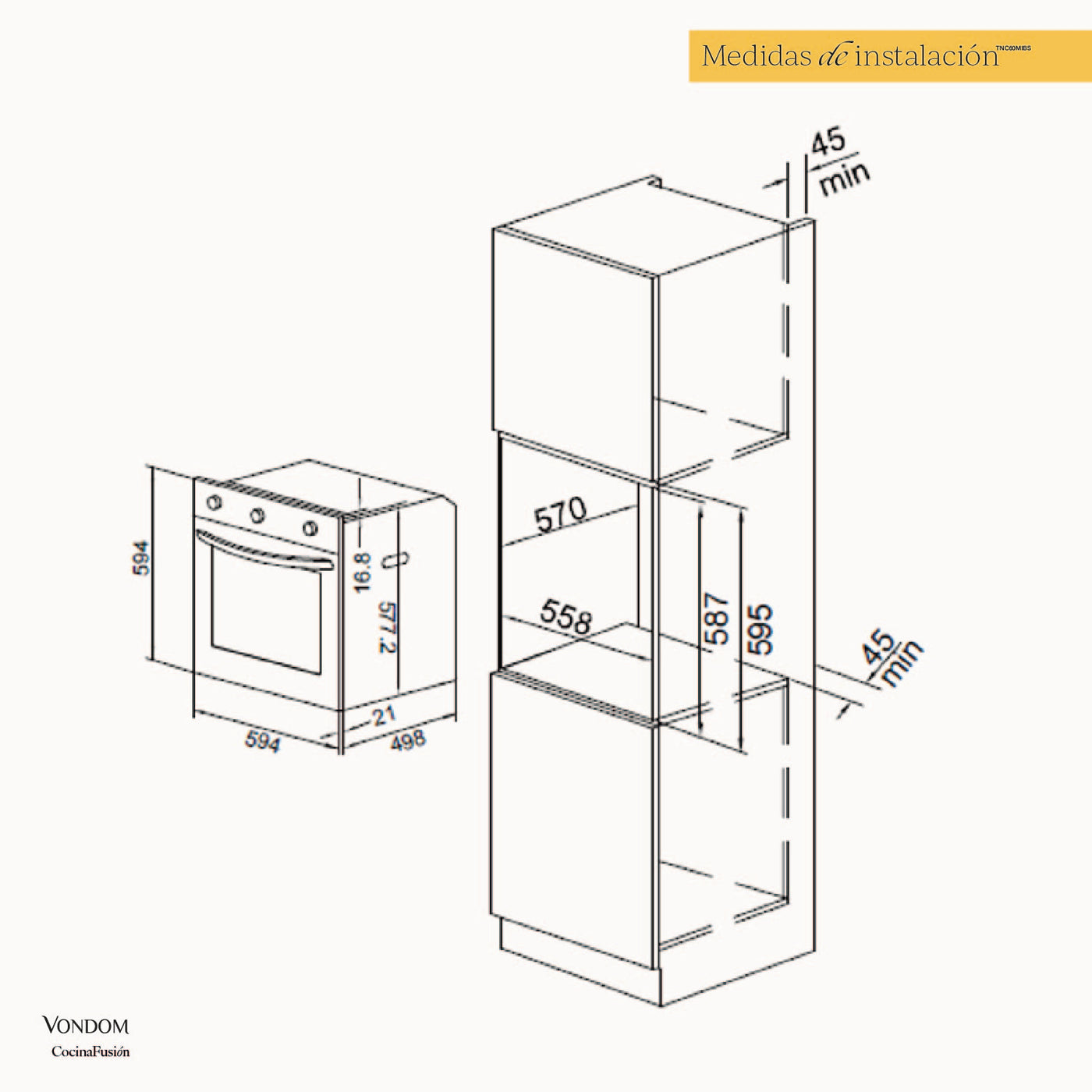 Horno Eléctrico Empotrable - 60 cm Capacidad 73L