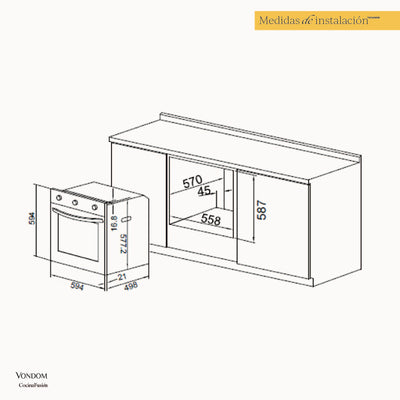 Horno Eléctrico Empotrable - 60 cm Capacidad 73L