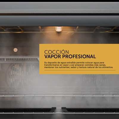 Horno Eléctrico Empotrable Con Cocción Vapor Profesional y Air Fry - 90 cm Ultra Capacidad 133L