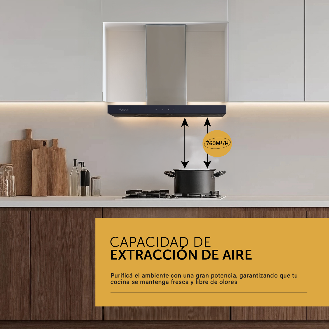 Campana de Pared Acero Inoxidable 60 cm