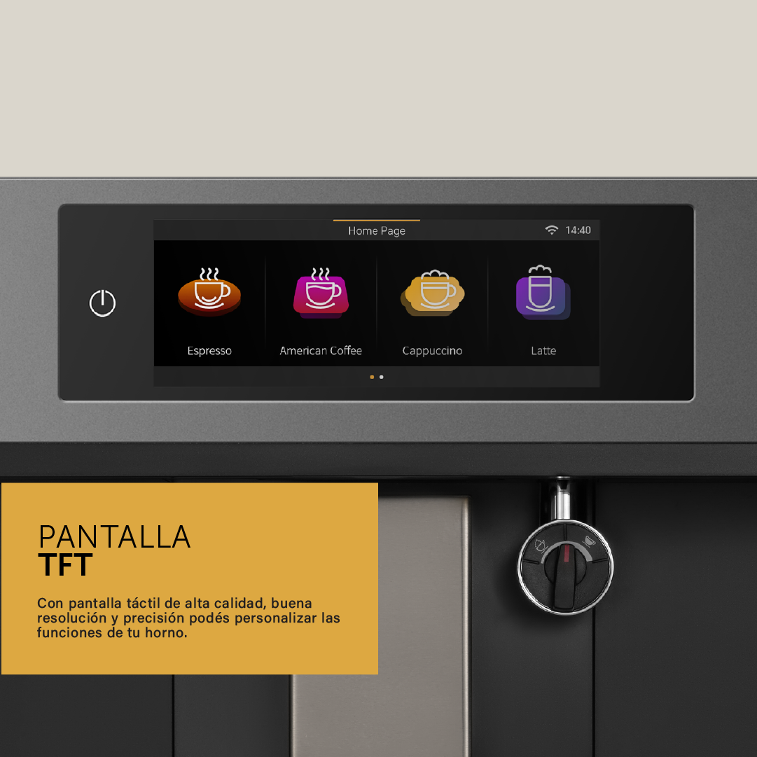 Cafetera Eléctrica Empotrable Con Pantalla TFT & WIFI - 60 cm