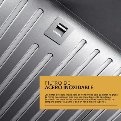 Campana de Pared Acero Inoxidable Negro 76 cm