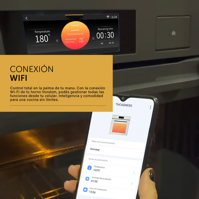 Horno Eléctrico Empotrable Con Cocción Vapor Profesional y Air Fry - 90 cm Ultra Capacidad 133L