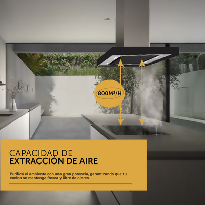 Campana de cocina para Isla Acero Inoxidable 90 cm