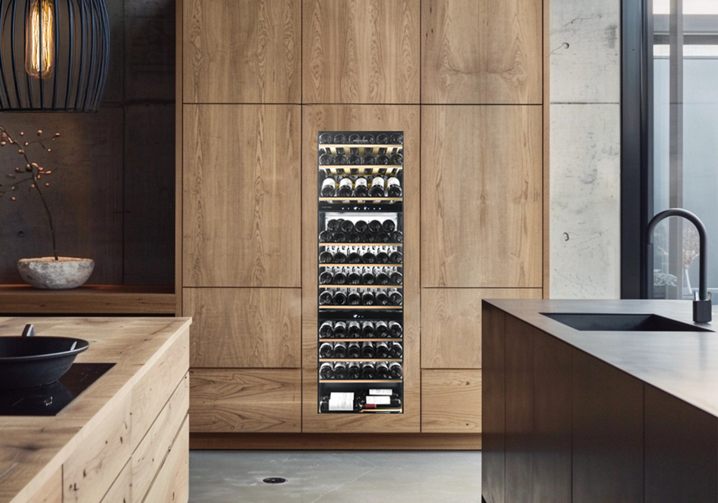 Cava de vinos panelable - Built In - Triple Temperatura para 71 botellas