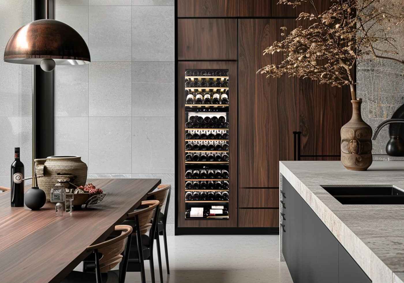 Cava de vinos panelable - Built In - Triple Temperatura para 71 botellas