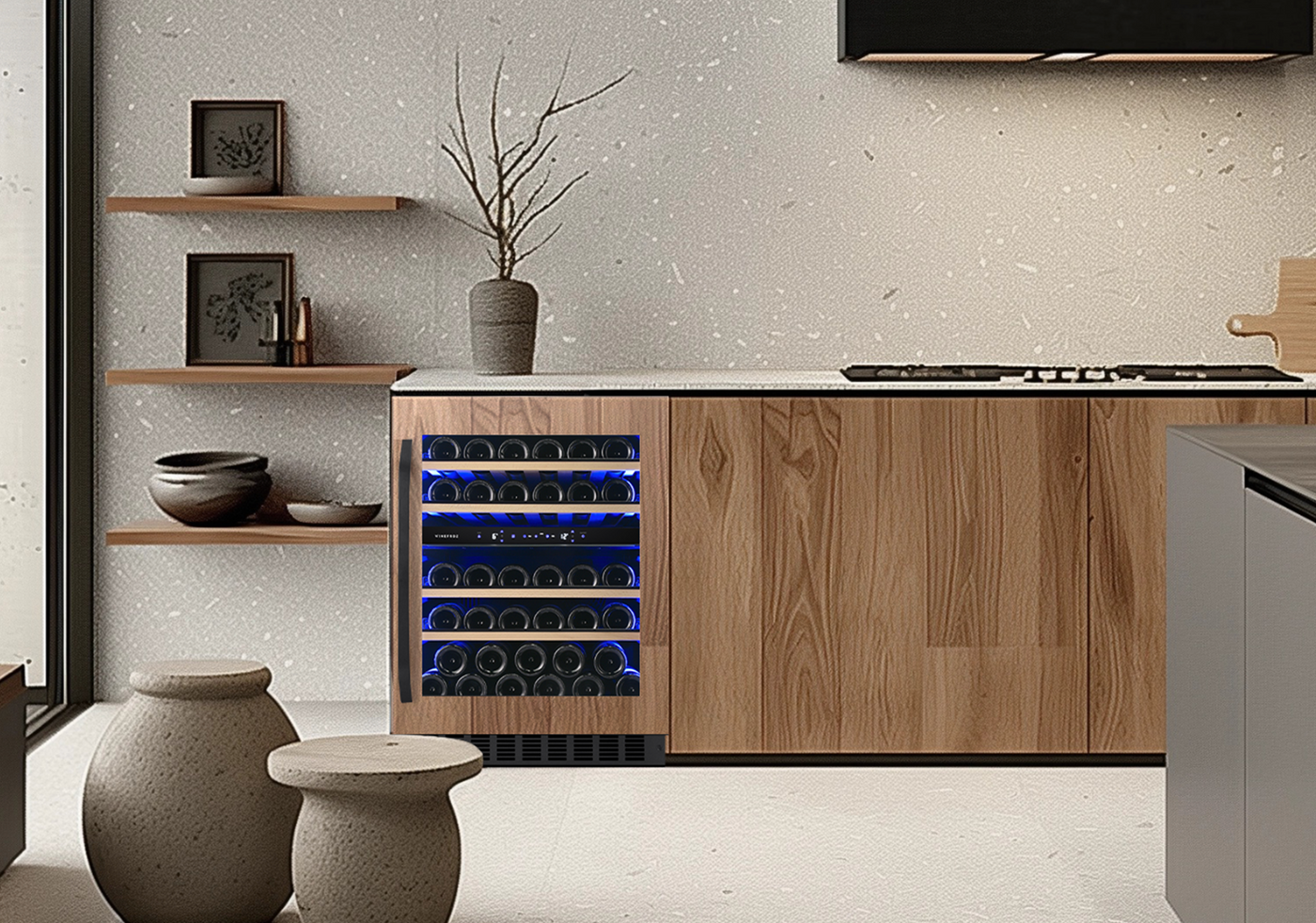 Cava de vinos PANELABLE - Built In - Doble Temperatura para 39 botellas