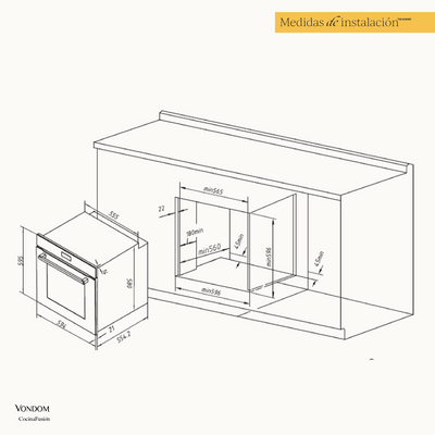 Horno Eléctrico Empotrable Con Cocción Vapor Profesional y Air Fry - 60 cm Ultra Capacidad 81L