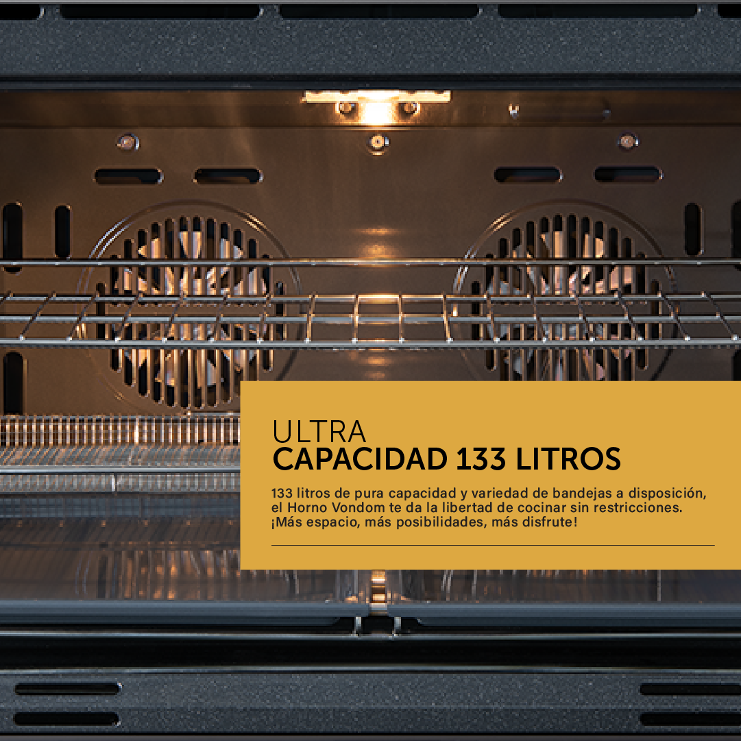 Horno Eléctrico Empotrable Con Cocción Vapor Profesional y Air Fry - 90 cm Ultra Capacidad 133L
