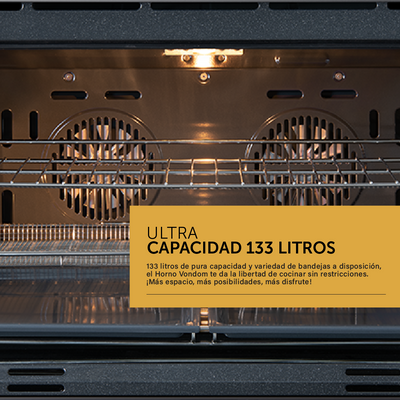Horno Eléctrico Empotrable Con Cocción Vapor Profesional y Air Fry - 90 cm Ultra Capacidad 133L