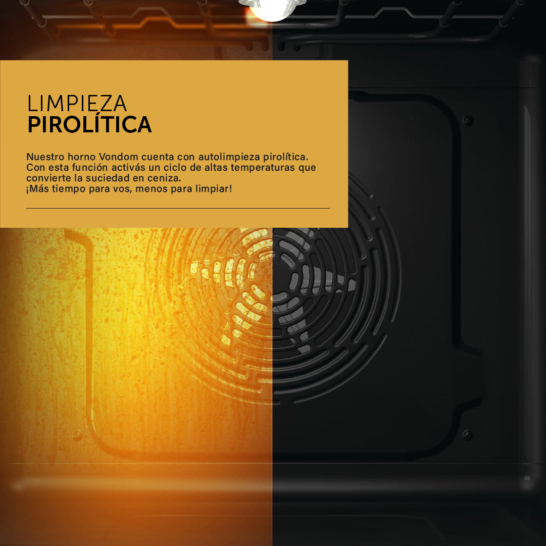 Horno eléctrico empotrable Pirolítico con Air Fry 60 cm Ultra Capacidad 81L
