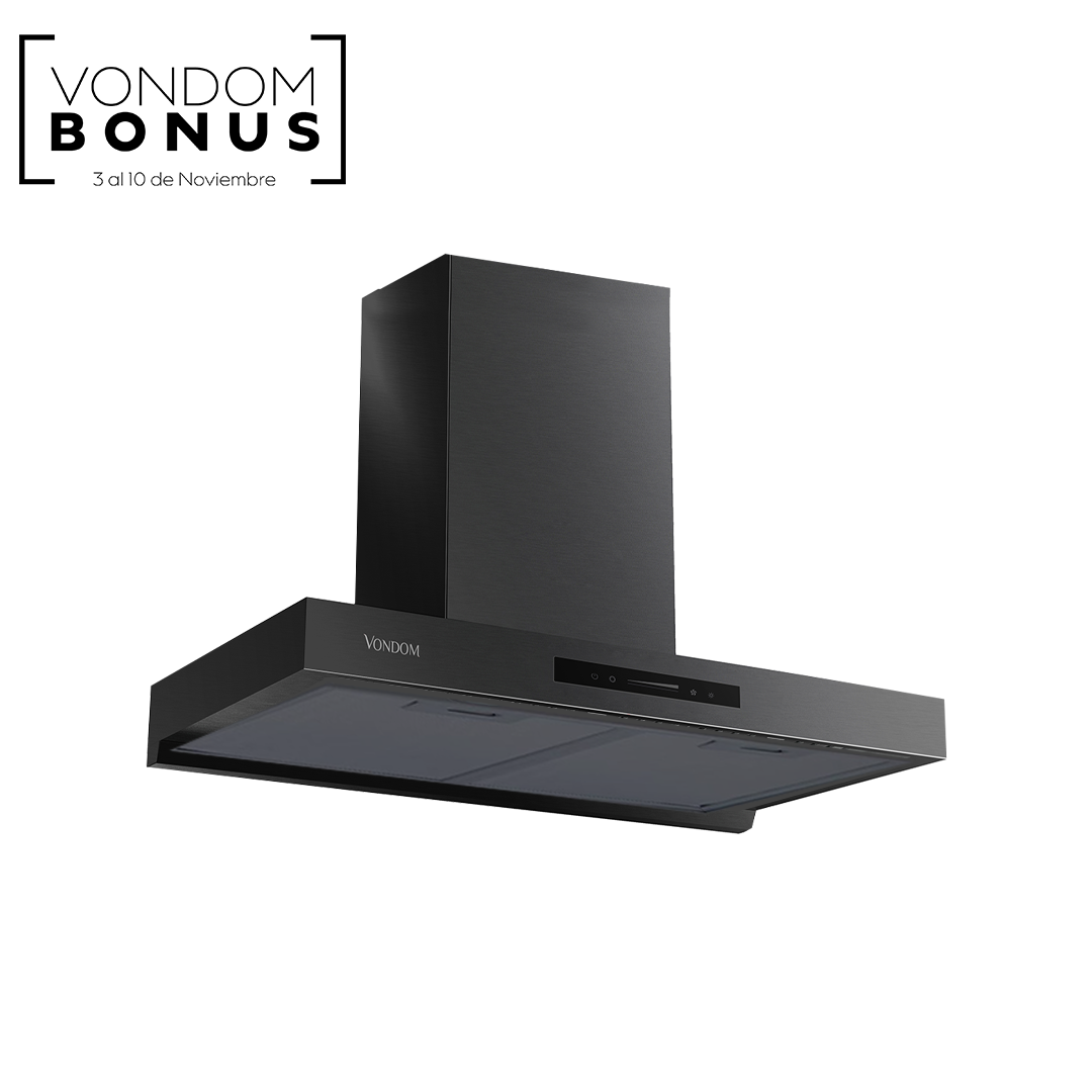 Campana de Pared Acero Inoxidable Negro 60 cm