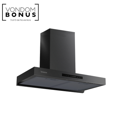 Campana de Pared Acero Inoxidable Negro 60 cm