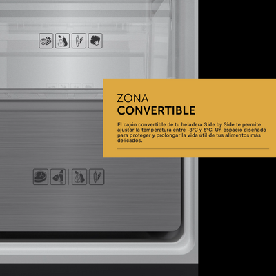 Heladera Side By Side Inverter con Freezer No Frost - Acero Inoxidable 631 L