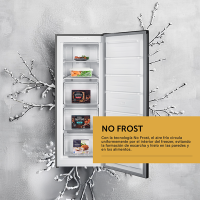 Freezer Vertical No Frost Digital Acero Inoxidable 179 L